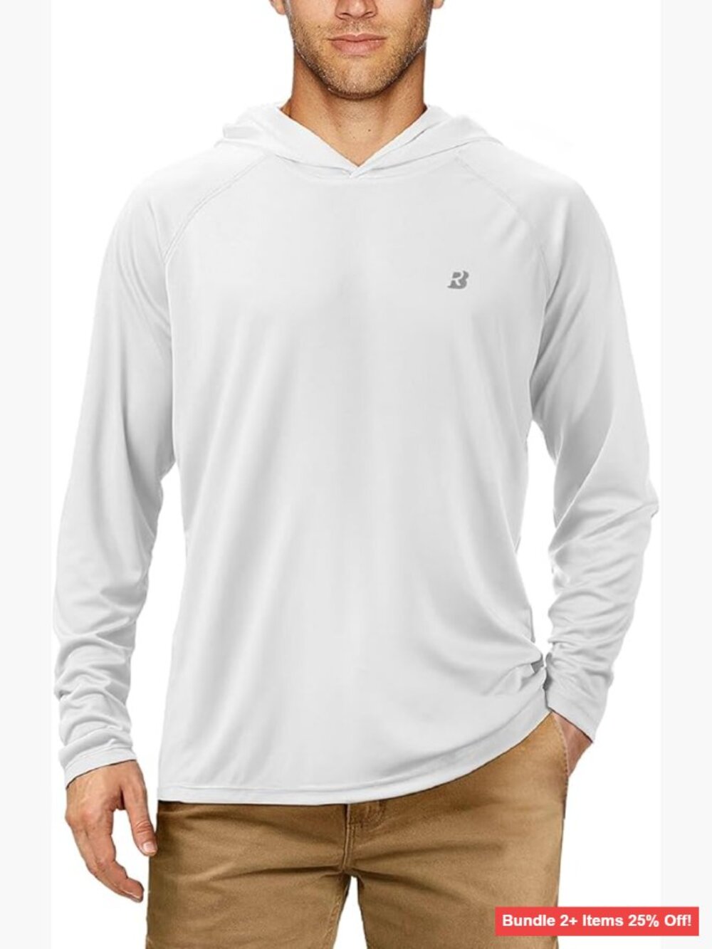 Men's UPF 50+ Quick-Dry Long Sleeve Rash Guard Hoodie for Swimming Hiking